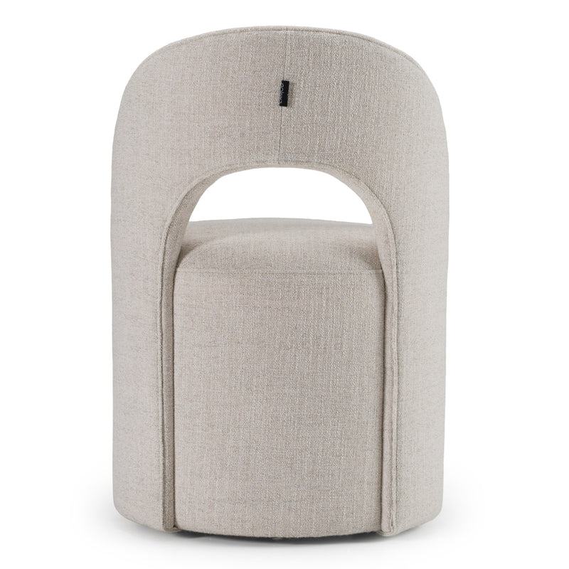 Gordon - Modern Cream Fabric Swivel Dining Chair — view 4