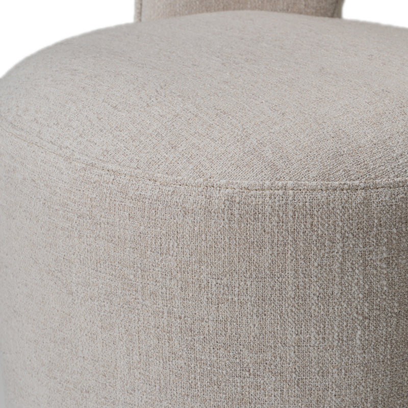 Gordon - Modern Cream Fabric Swivel Dining Chair — view 5