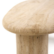 Gracemont - Modern Travertine Marble Freeform Coffee Table — view 4