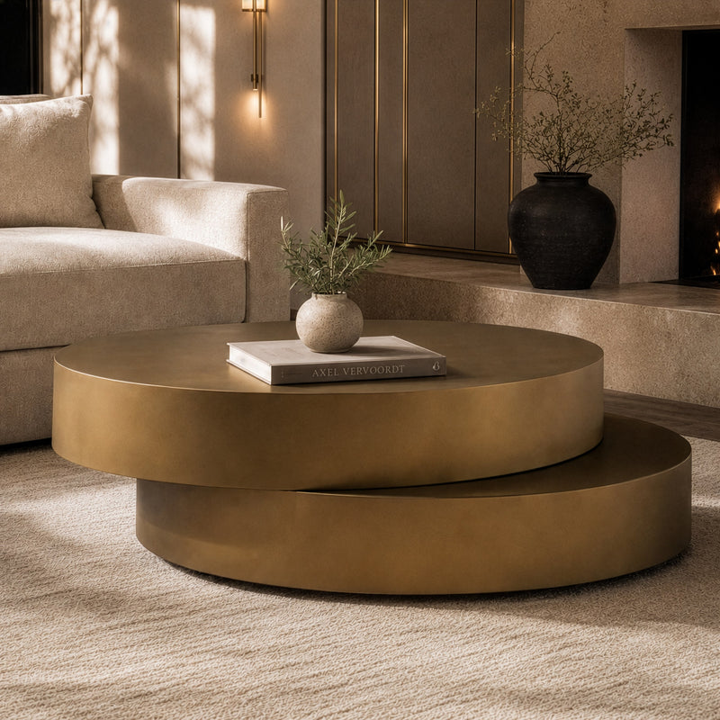 Grayson - Glam Brushed Bronze Metallic Coffee Table — view 4