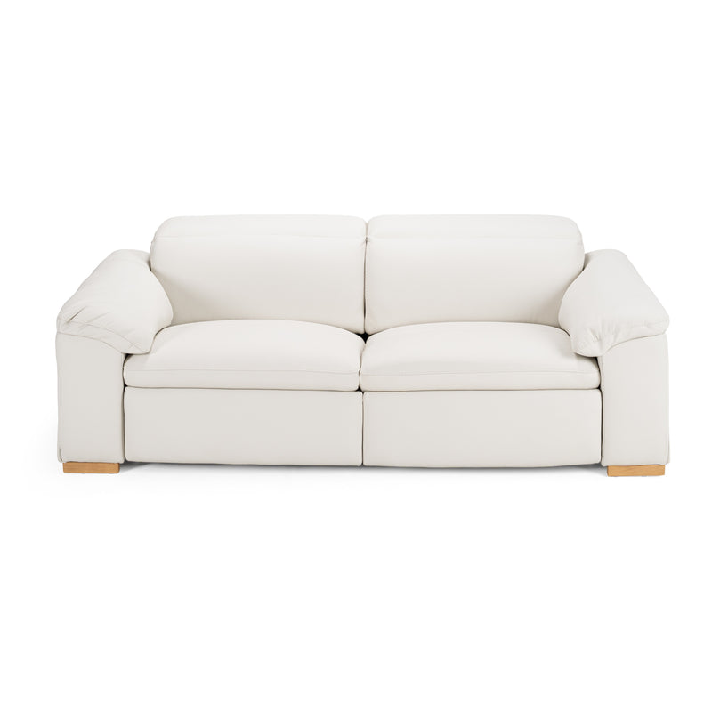 Gregory - Modern Off-White Leather Sofa w/ 2 Recliners