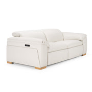 Gregory - Modern Off-White Leather Sofa w/ 2 Recliners — view 2