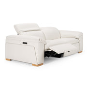Gregory - Modern Off-White Leather Sofa w/ 2 Recliners — view 3
