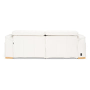 Gregory - Modern Off-White Leather Sofa w/ 2 Recliners — view 4