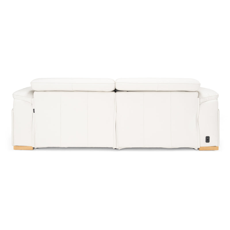 Gregory - Modern Off-White Leather Sofa w/ 2 Recliners — view 4