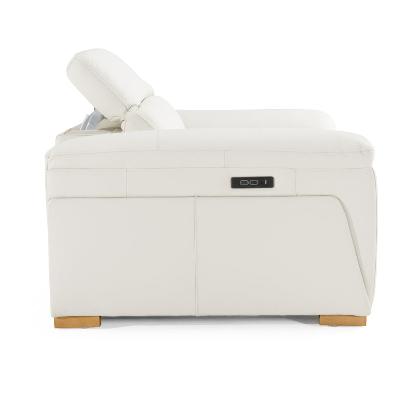 Gregory - Modern Off-White Leather Recliner Chair — view 2