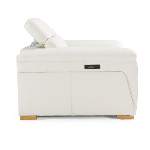 Gregory - Modern Off-White Leather Recliner Chair — view 2