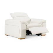 Gregory - Modern Off-White Leather Recliner Chair — view 4