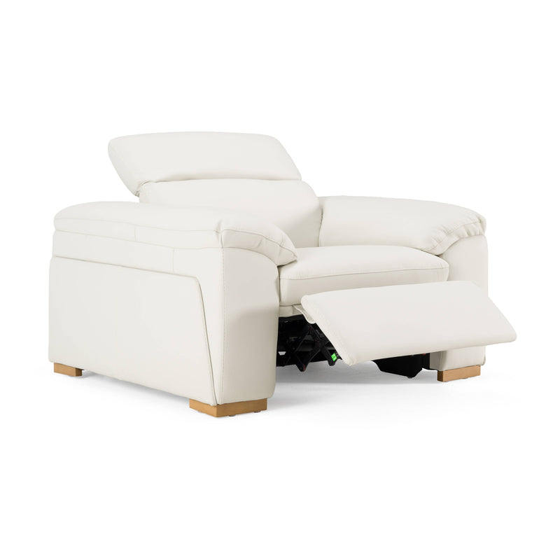Gregory - Modern Off-White Leather Recliner Chair — view 4
