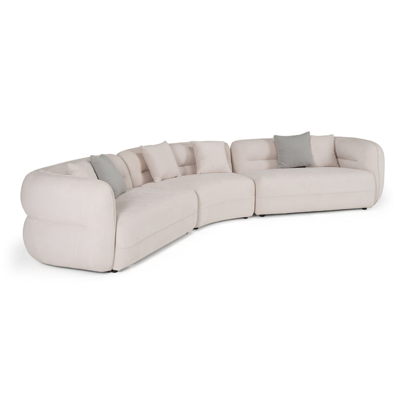 Nomad - Modern Off-White Fabric Curved Sectional Sofa — view 2