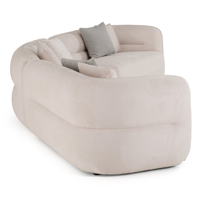 Nomad - Modern Off-White Fabric Curved Sectional Sofa — view 3