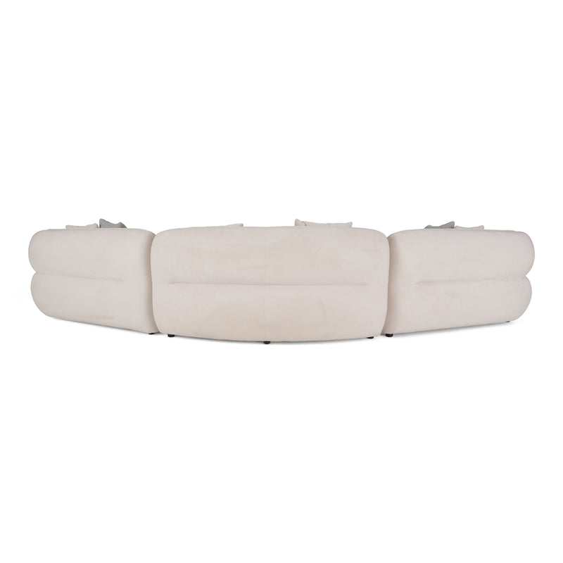 Nomad - Modern Off-White Fabric Curved Sectional Sofa — view 4
