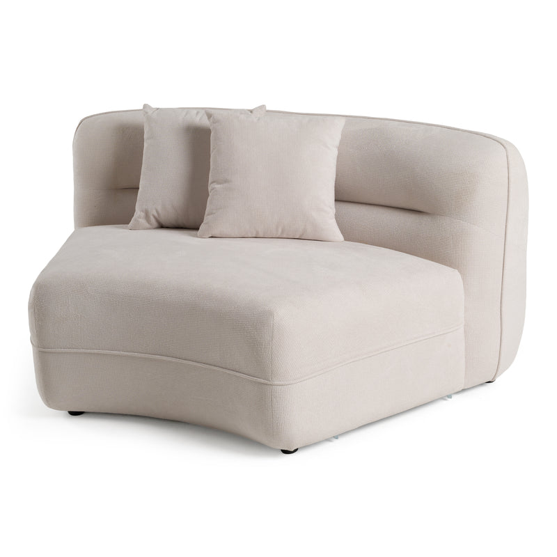 Nomad - Modern Off-White Fabric Curved Sectional Sofa — view 5