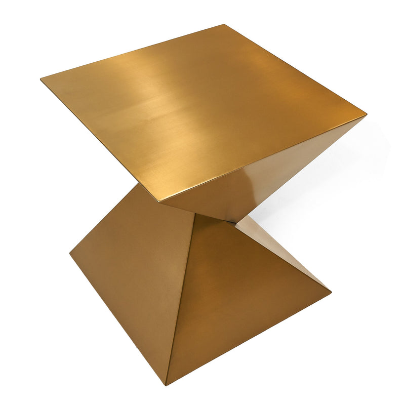 Hadler - Glam Brushed Gold Metallic End Table