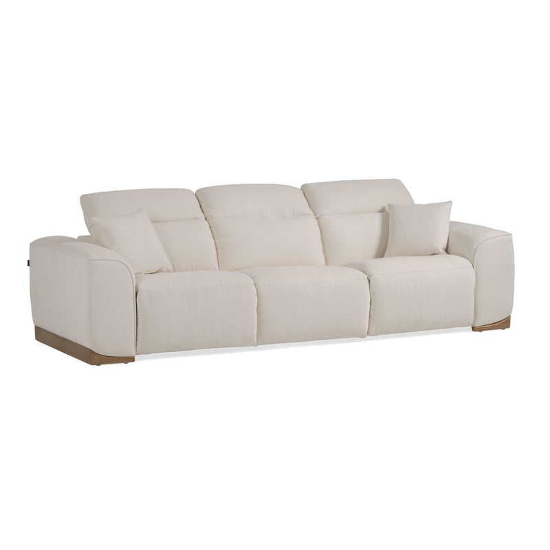 Hagerty - Modern Off-White Fabric Sofa With 2 Power Recliners — view 2