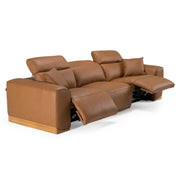 Hagerty - Modern Brown Leather Sofa with 2 Power Recliners — view 2