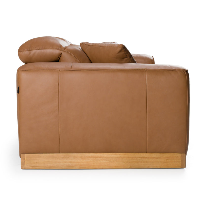 Hagerty - Modern Brown Leather Sofa with 2 Power Recliners — view 3