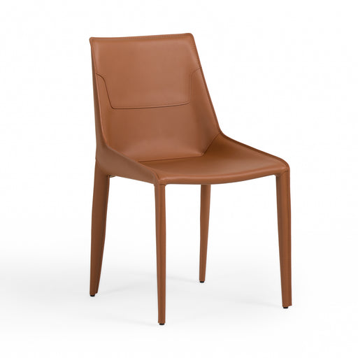 Halo - Modern Cognac Saddle Leather Dining Chair (Set of 2) — view 2