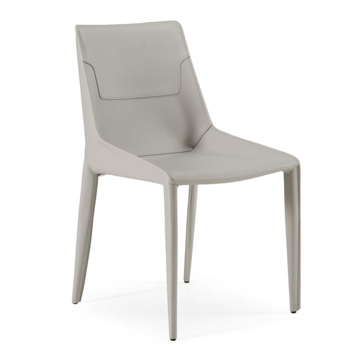 Halo - Modern Light Grey Saddle Leather Dining Chair (Set of 2)