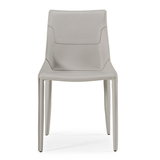 Halo - Modern Light Grey Saddle Leather Dining Chair (Set of 2) — view 2