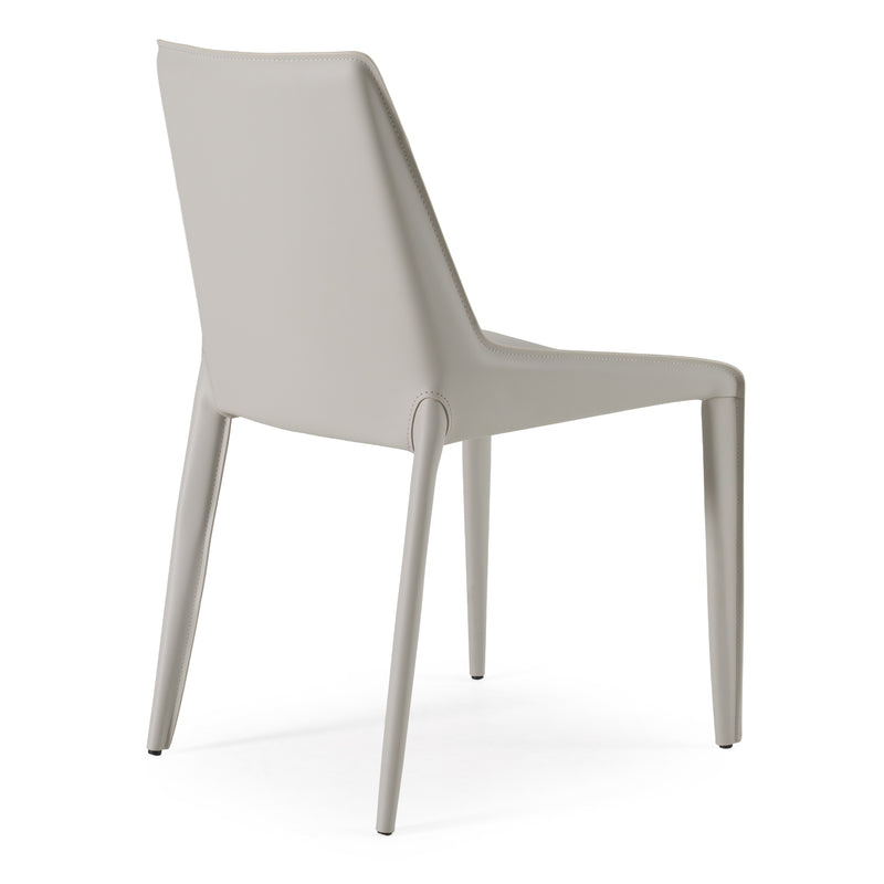 Halo - Modern Light Grey Saddle Leather Dining Chair (Set of 2) — view 4