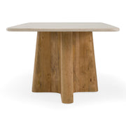 Harley - Modern Cream Marble + Mango Wood Rectangular Dining Table — view 2