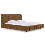 Harris + Roma - Modern Brown Fabric + Faux Travertine 4-Piece Bedroom Set — view 3