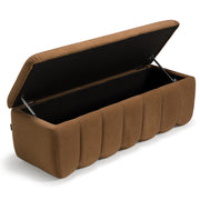 Harris - Modern Brown Fabric Bench w/ Storage — view 5