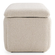Harris - Modern Off-White Fabric Bench w/ Storage — view 2