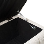 Harris - Modern Off-White Fabric Bench w/ Storage — view 5