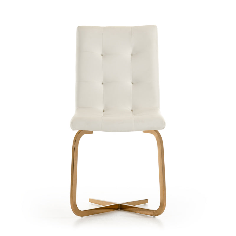 Haslet - Modern White & Rosegold Dining Chair (Set of 2) — view 2
