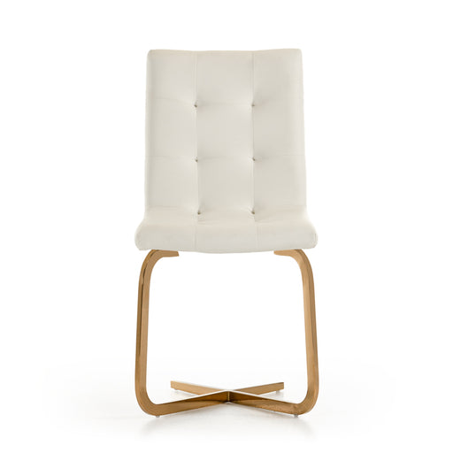 Haslet - Modern White & Rosegold Dining Chair (Set of 2) — view 2