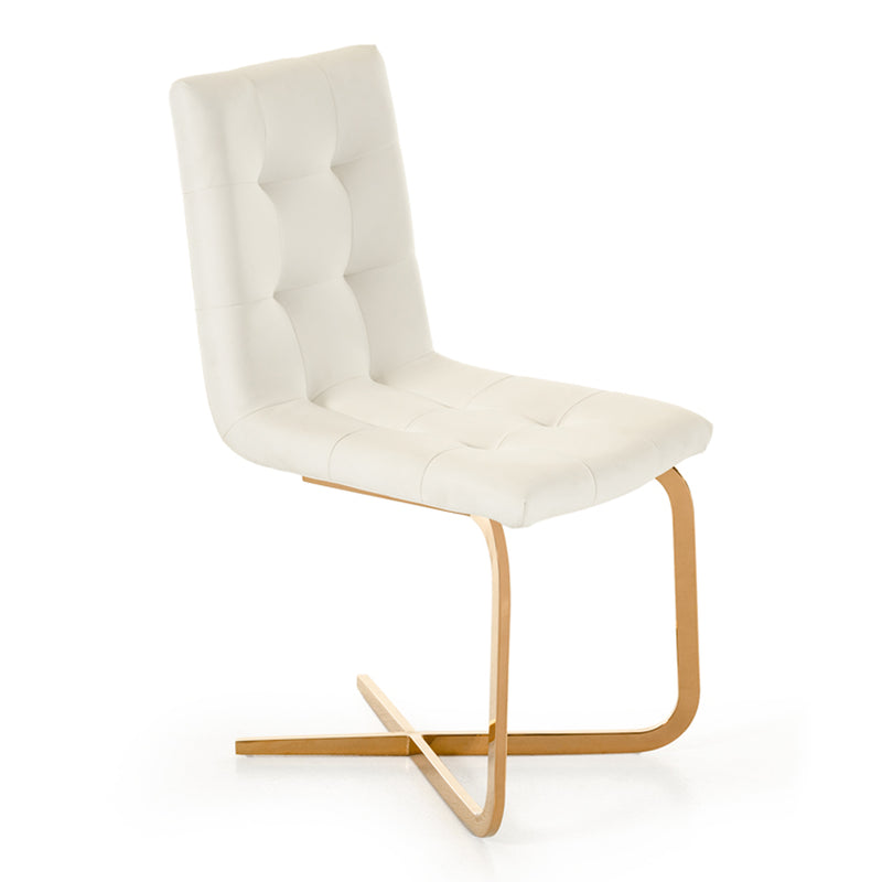 Haslet - Modern White & Rosegold Dining Chair (Set of 2) — view 5
