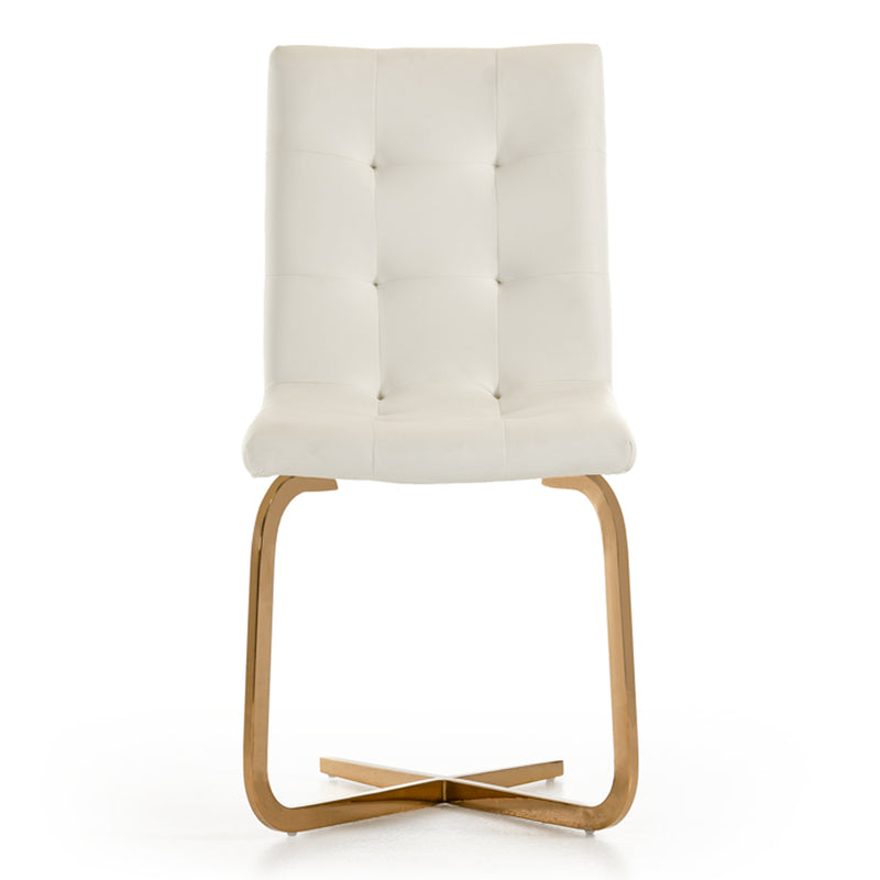 Haslet - Modern White & Rosegold Dining Chair (Set of 2) — view 4