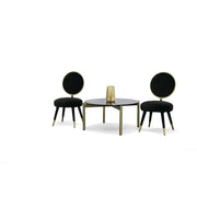 Haswell - Glam Black Velvet Accent Chair (Set of Two) — view 4