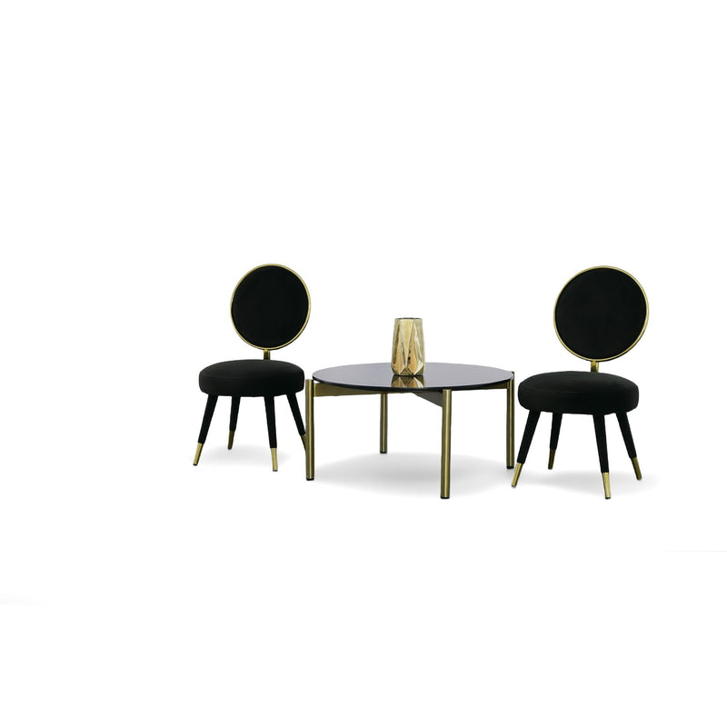 Haswell - Glam Black Velvet Accent Chair (Set of Two) — view 4