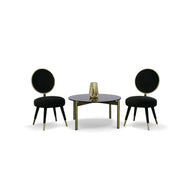 Haswell - Glam Black Velvet Accent Chair (Set of Two) — view 3