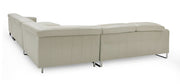 Hawkey - Contemporary Light Grey Leather LAF Chaise Sectional Sofa — view 3