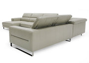 Hawkey - Contemporary Light Grey Leather LAF Chaise Sectional Sofa — view 4
