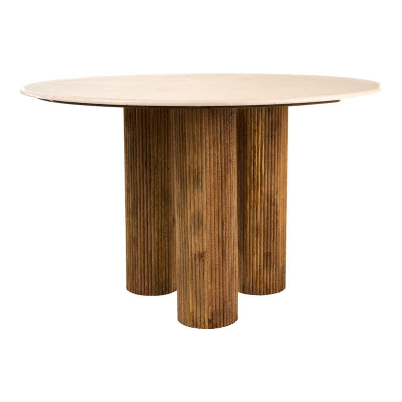 Hayden - Modern Marble + Wood Round Dining Table — view 5