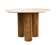 Hayden - Modern Marble + Wood Round Dining Table