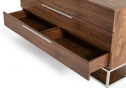 Heloise - Contemporary Walnut & Stainless Steel Dresser — view 5