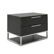 Heloise - Contemporary White Leather & Grey Elm 4-Piece Bedroom Set