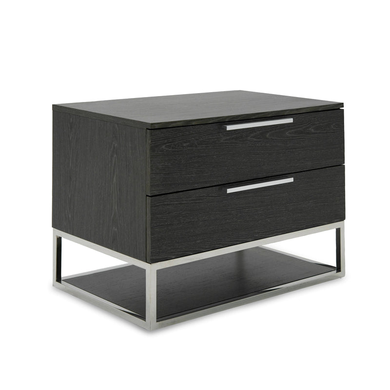Heloise - Contemporary White Leather & Grey Elm 4-Piece Bedroom Set