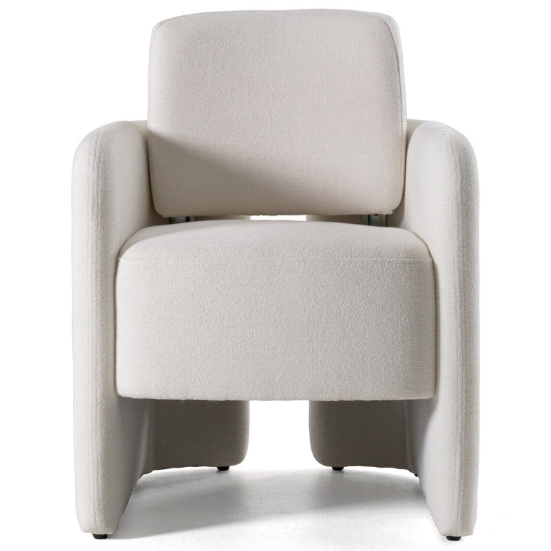 Hermosa - Modern White Fabric Dining Chair