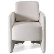 Hermosa - Modern White Fabric Dining Chair — view 2