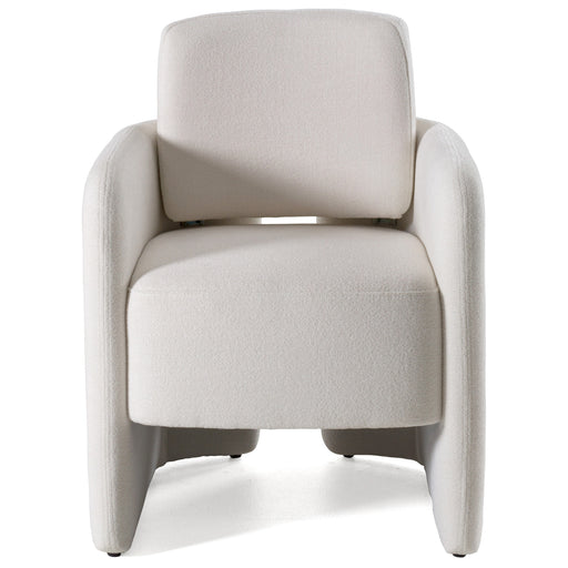 Hermosa - Modern White Fabric Dining Chair — view 2