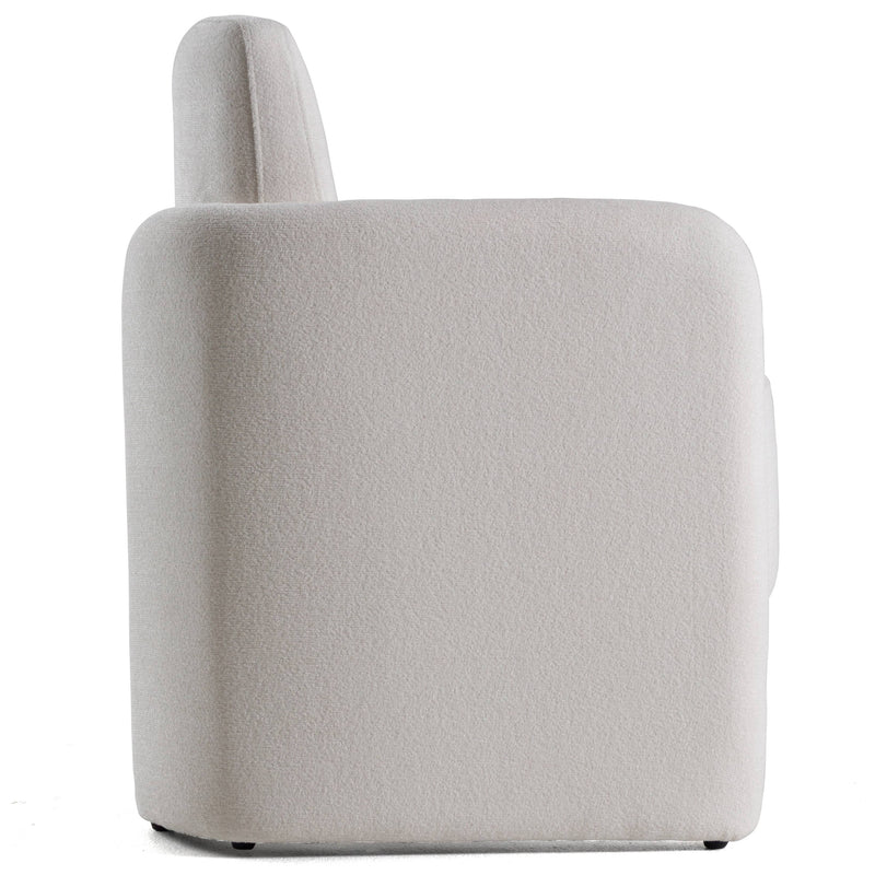 Hermosa - Modern White Fabric Dining Chair — view 3