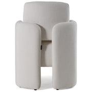 Hermosa - Modern White Fabric Dining Chair — view 4
