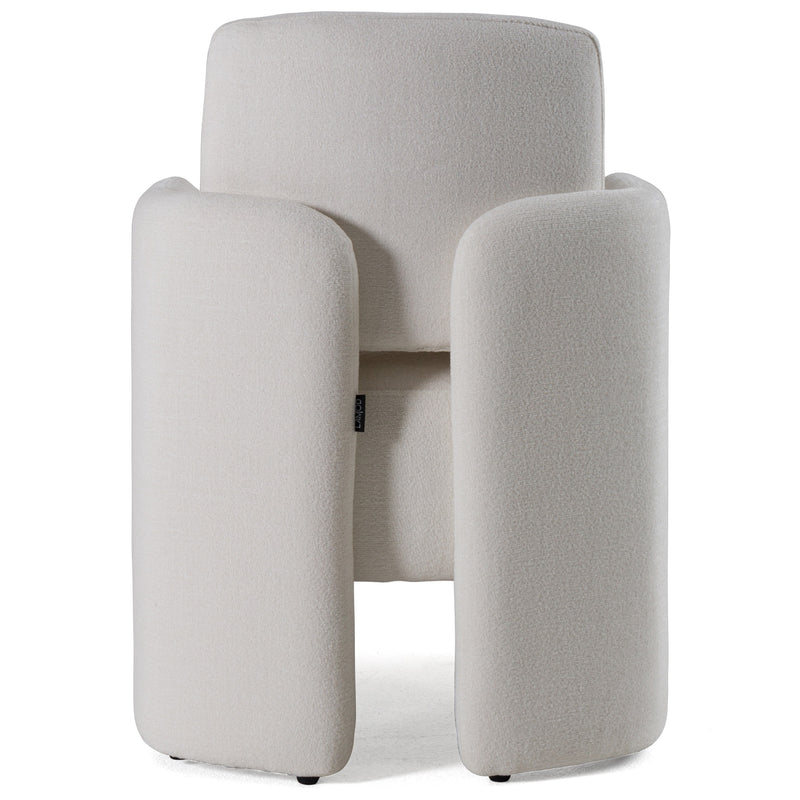 Hermosa - Modern White Fabric Dining Chair — view 4